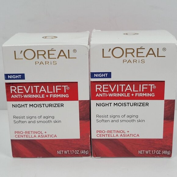 LOreal Paris Revitalift Night Moisturizer Anti-Wrinkle Firming 48g Set of 2 NIB - Picture 1 of 5